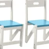 Lipper International Kids' ZigZag Stacking Chairs, Set of 2 - Turquoise