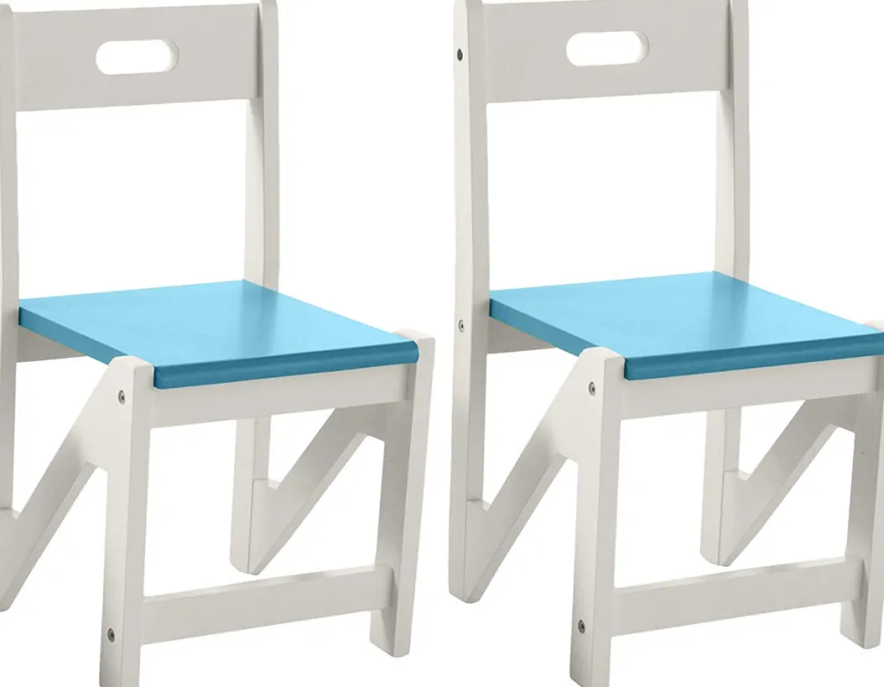 Lipper International Kids' ZigZag Stacking Chairs, Set of 2 - Turquoise