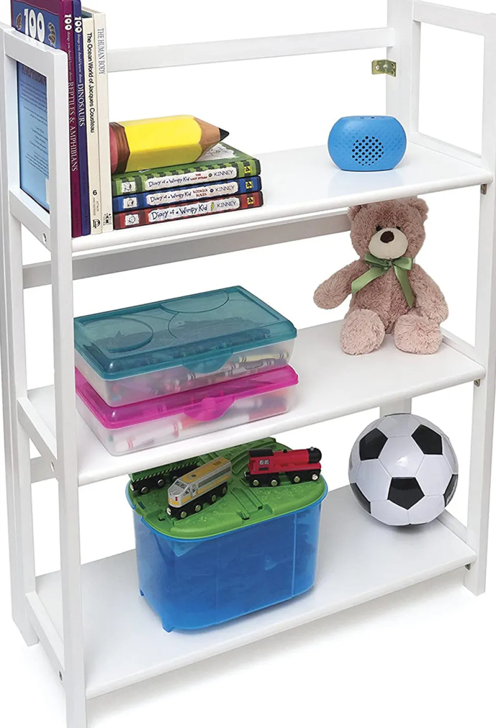 Lipper International Kids 3-Shelf Folding Bookcase - White
