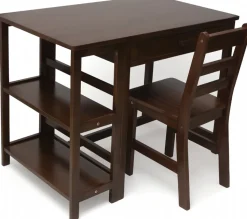 Lipper International Kids Work Station and Chair - Walnut