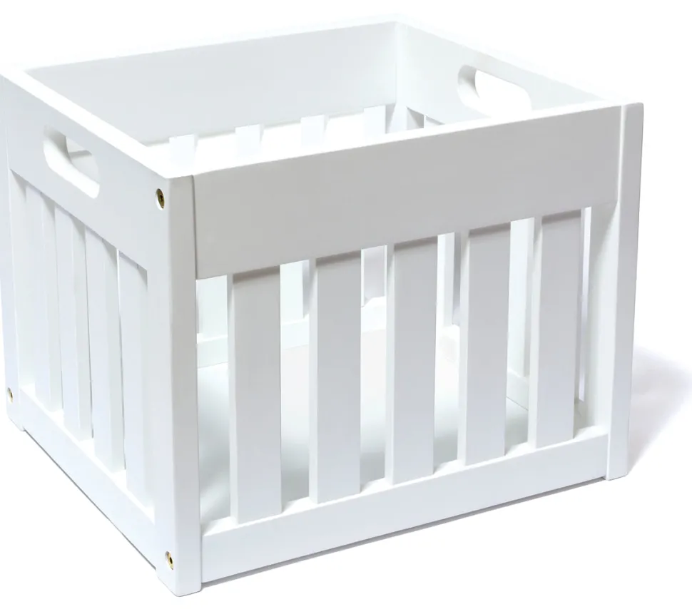 Lipper International Wooden Storage Crate - White