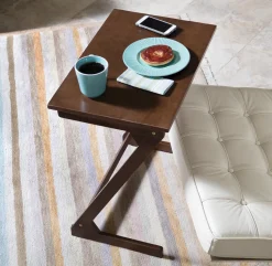Lipper International Wooden Zig Zag Table - Walnut