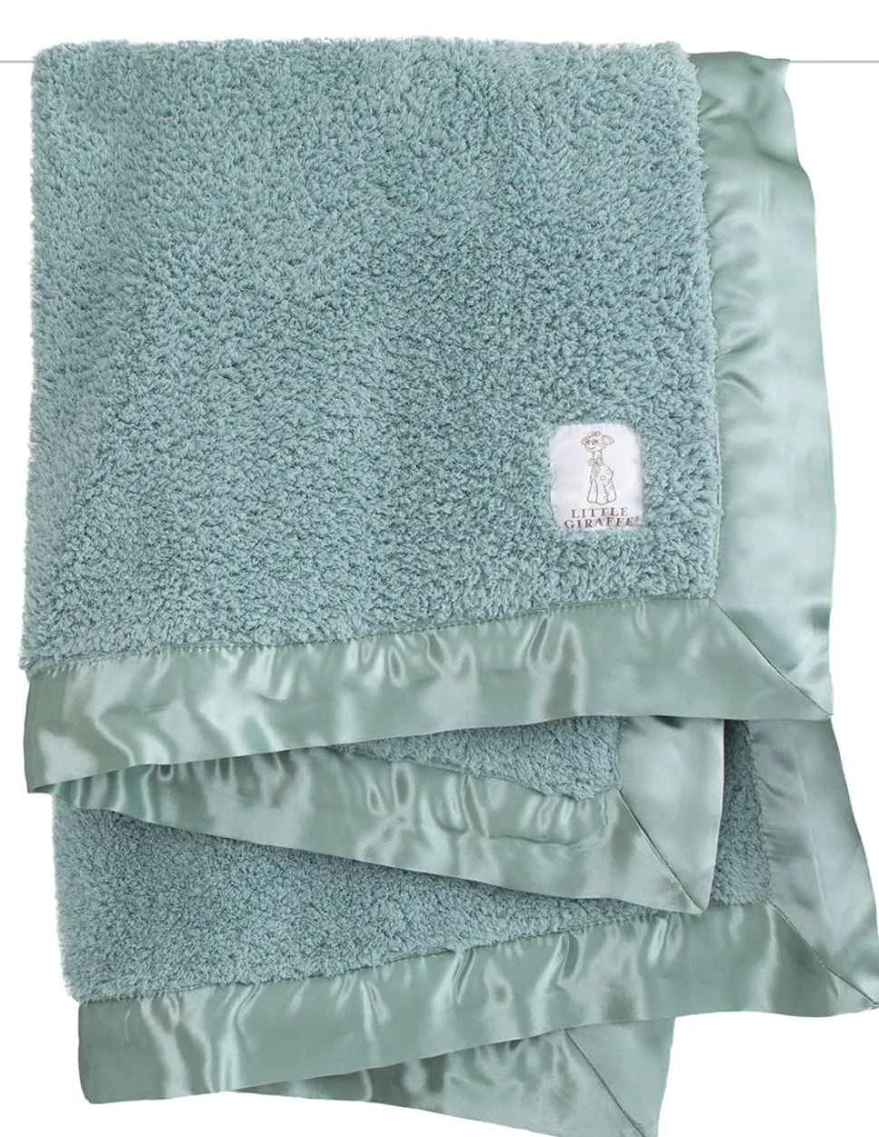 Little Giraffe Chenille Baby Blanket - Sage