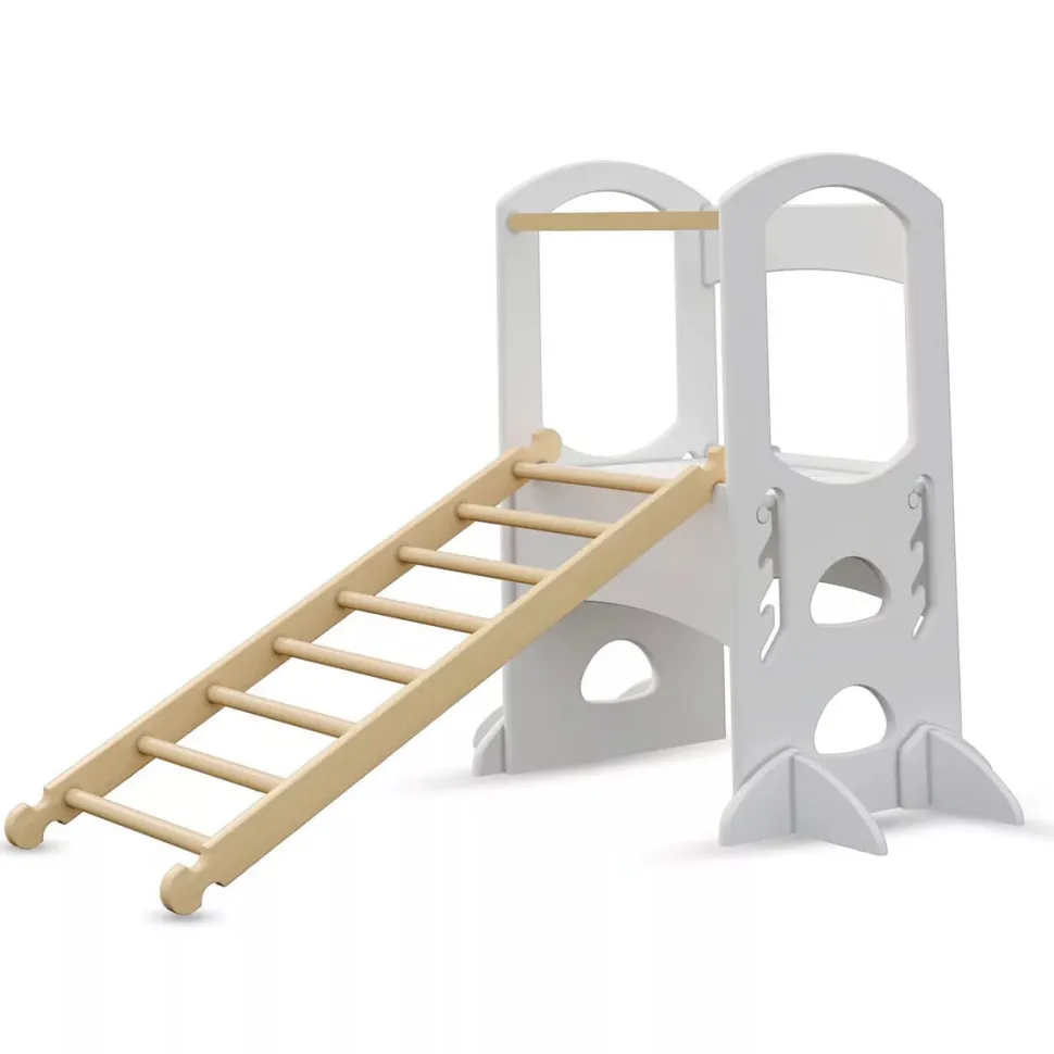 Little Partners Climbing Ladder - Soft White / Natural (Unassembled)