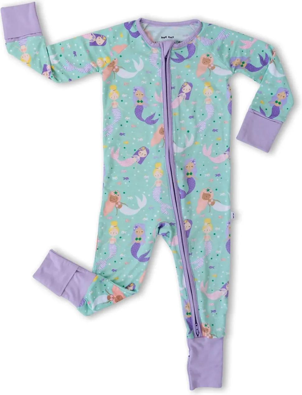 Little Sleepies Bamboo Viscose Zippy - Mermaid Magic, 0 - 3 months