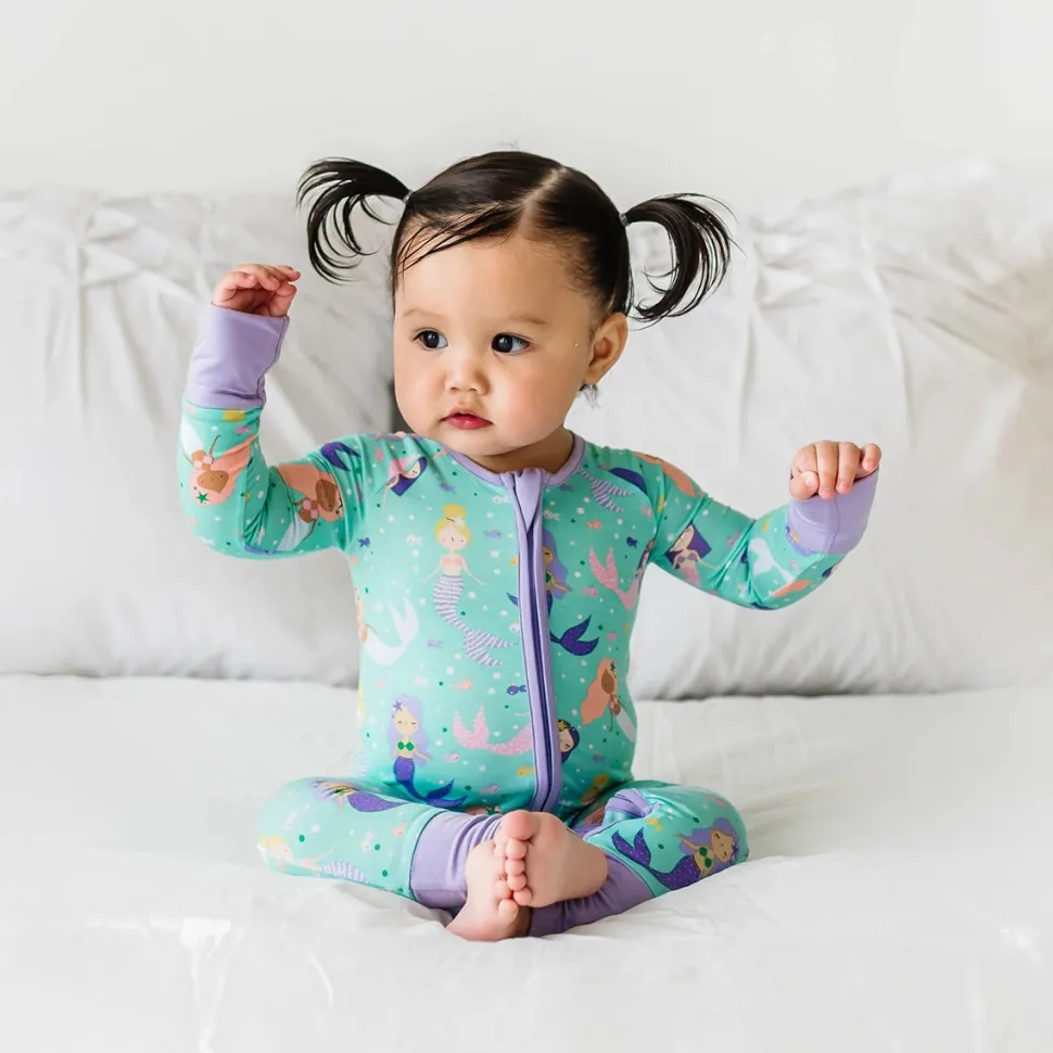 Little Sleepies Bamboo Viscose Zippy - Mermaid Magic, 0 - 3 months