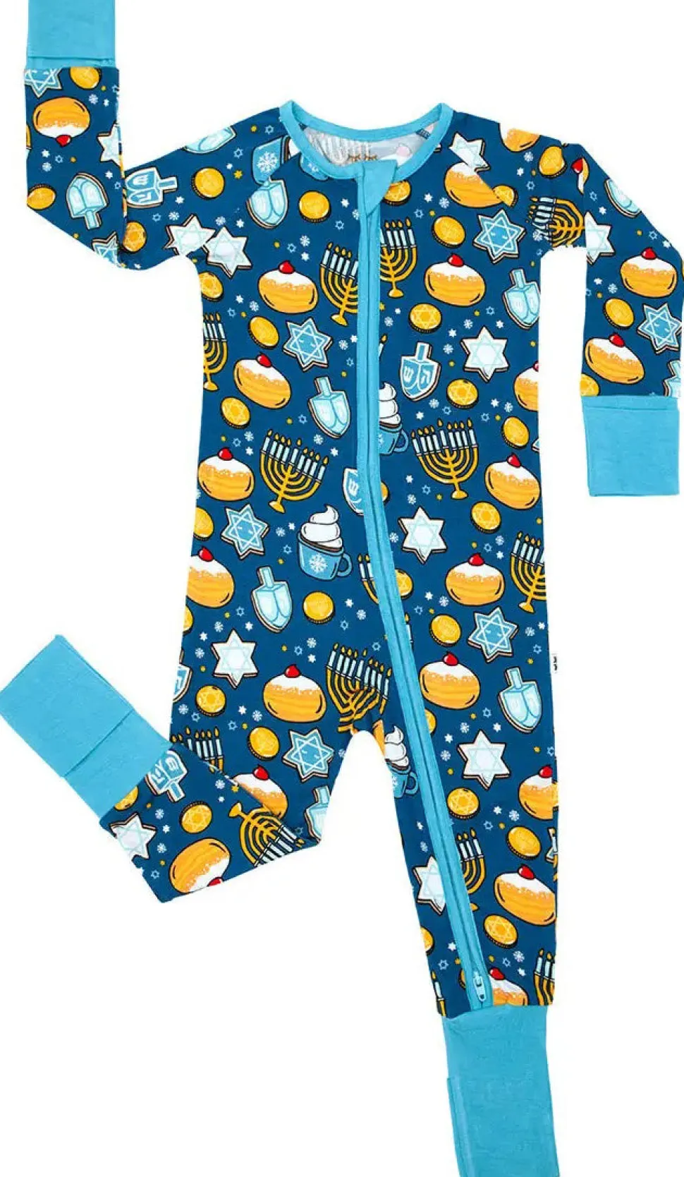 Little Sleepies Bamboo Viscose Zippy - Hanukkah Sweets, 0 - 3 months