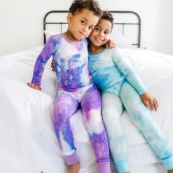 Little Sleepies Two-Piece Bamboo Viscose Pajama Set - Purple Watercolor, 12 - 18 months