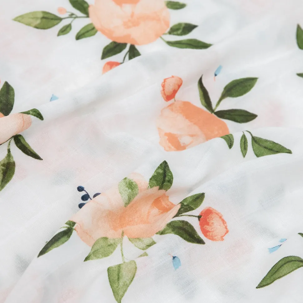 Little Unicorn Cotton Muslin Toddler Pillowcase, 2 Pack - Watercolor Roses Grande