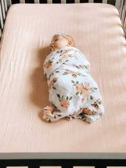 Little Unicorn Cotton Muslin Fitted Crib Sheet - Rose Petal