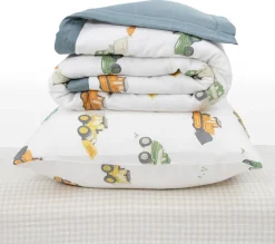 Little Unicorn Cotton Muslin Toddler Bedding 3 Piece Set - Work Trucks