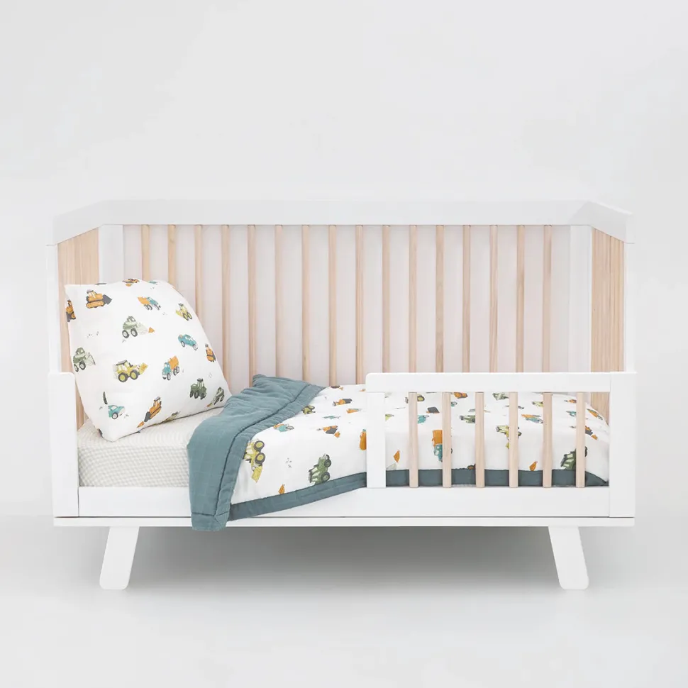 Little Unicorn Cotton Muslin Toddler Bedding 3 Piece Set - Work Trucks