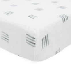 Little Unicorn Cotton Muslin Crib Sheet - Blue Stacks