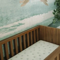 Little Unicorn Cotton Muslin Crib Sheet - Blue Stacks