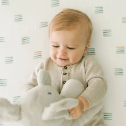 Little Unicorn Cotton Muslin Crib Sheet - Blue Stacks