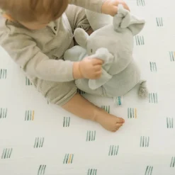 Little Unicorn Cotton Muslin Crib Sheet - Blue Stacks