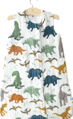 Little Unicorn Cotton Muslin Sleep Bag, Small - Dino Friends
