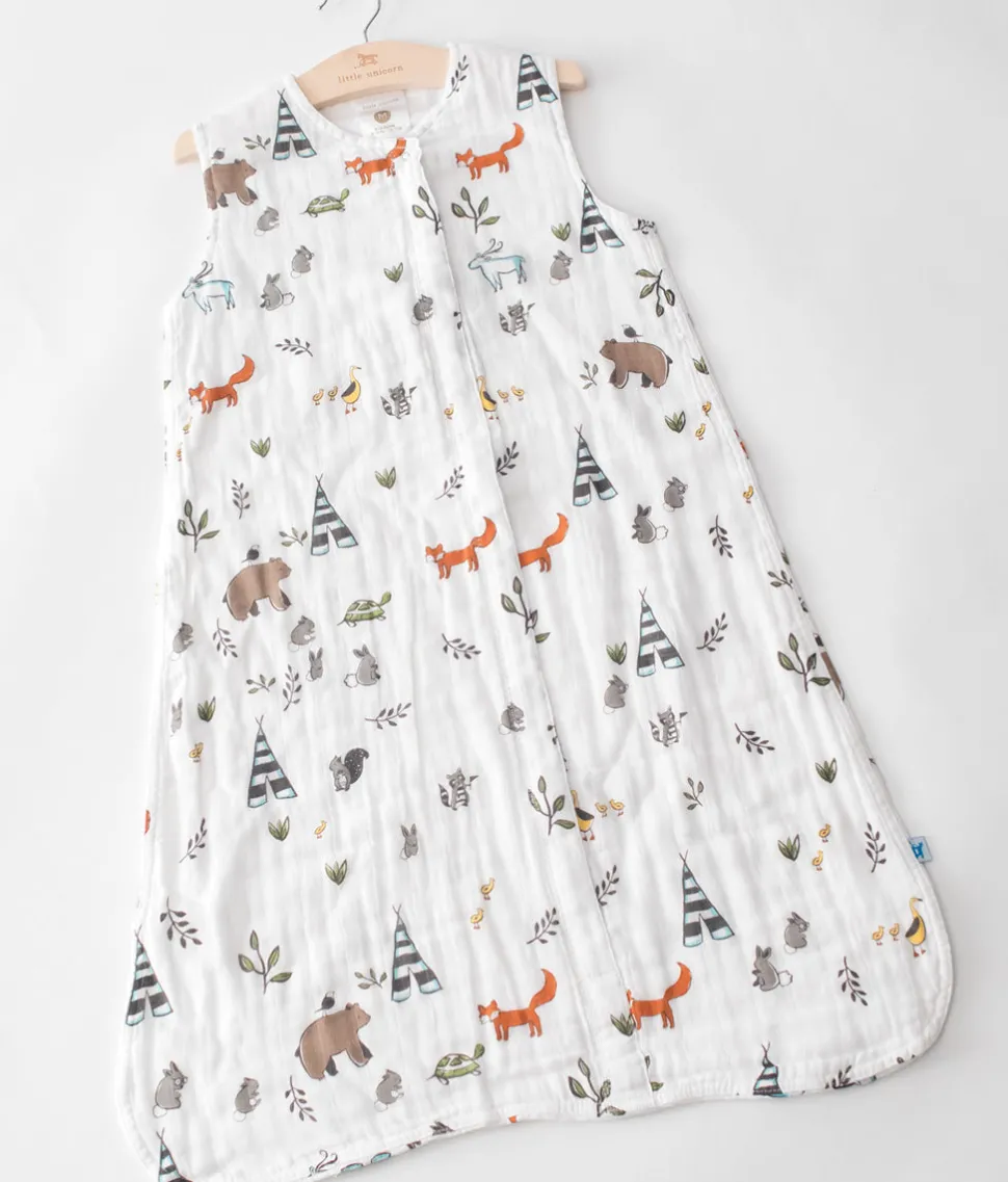 Little Unicorn Cotton Muslin Sleep Bag, Small - Forest Friends