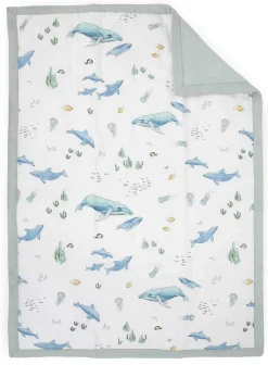 Little Unicorn Cotton Muslin Toddler Bedding 3 Piece Set - Whales