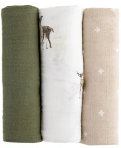 Little Unicorn Cotton Muslin Swaddle 3 Pack - Oh Deer 2 Set