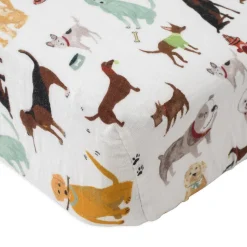 Little Unicorn Cotton Muslin Fitted Crib Sheet - Woof