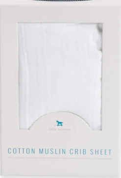 Little Unicorn Cotton Muslin Fitted Crib Sheet - White