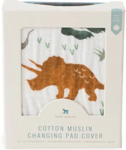 Little Unicorn Cotton Muslin Changing Pad Cover - Dino Friends