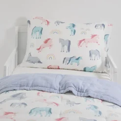 Little Unicorn Cotton Muslin Toddler Bedding 3 Piece Set - Unicorns