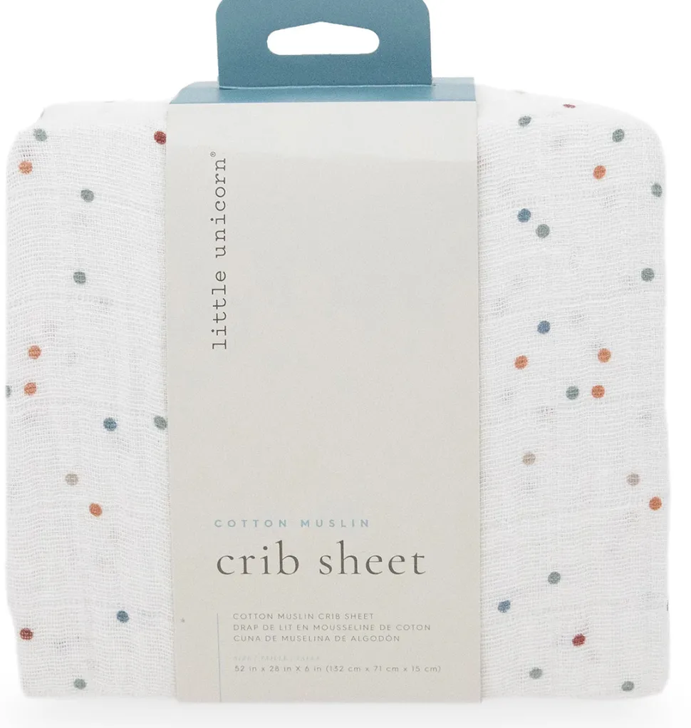 Little Unicorn Cotton Muslin Crib Sheet - Dots