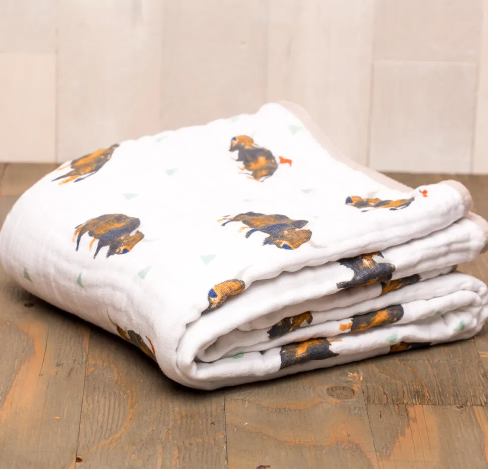 Little Unicorn Cotton Muslin Quilt - Bison