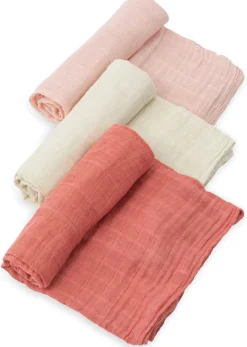 Little Unicorn Cotton Muslin Swaddle 3 Pack - Rose Petal Set