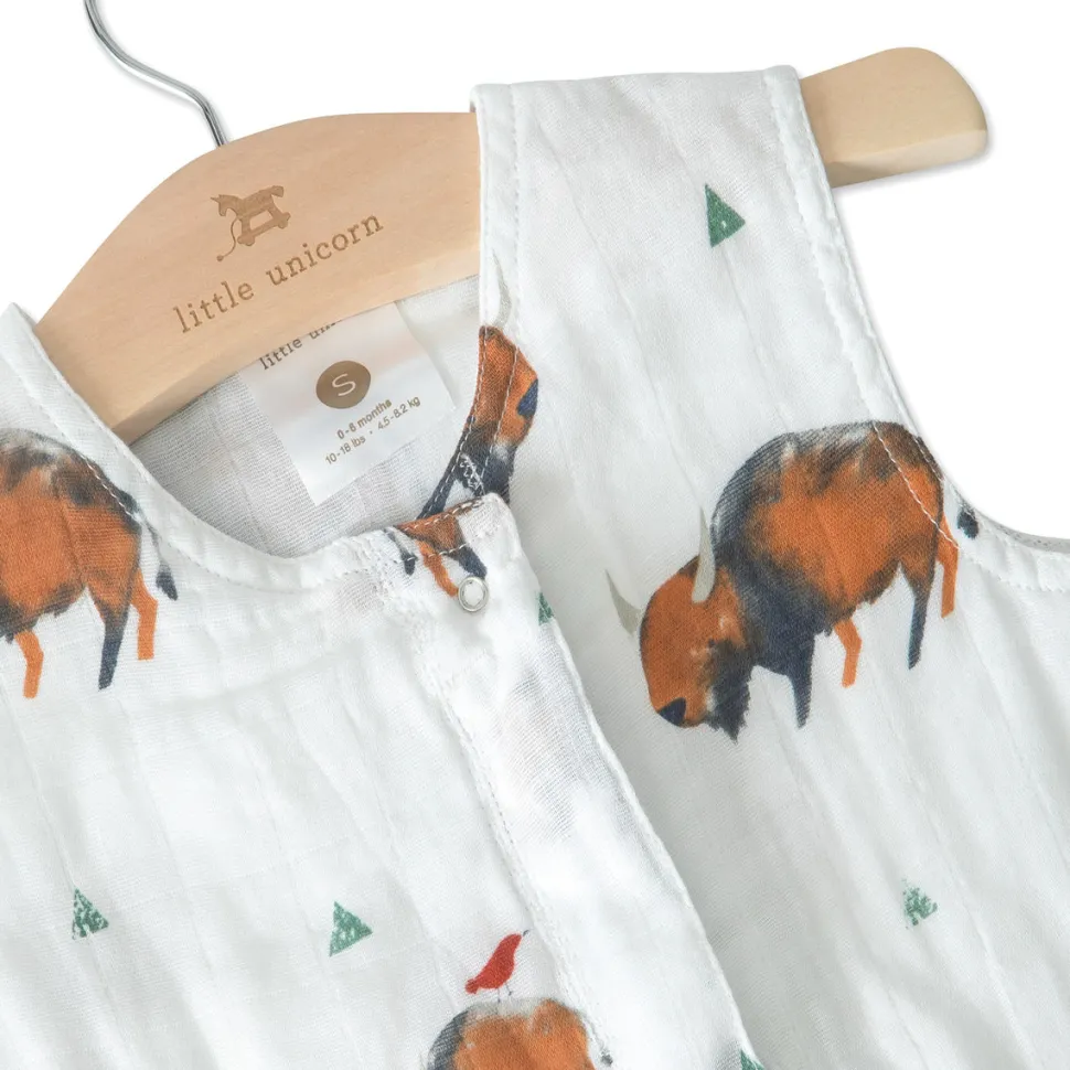 Little Unicorn Cotton Muslin Sleep Bag, Small - Bison