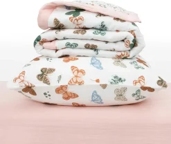 Little Unicorn Cotton Muslin Toddler Bedding 3 Piece Set - Butterflies