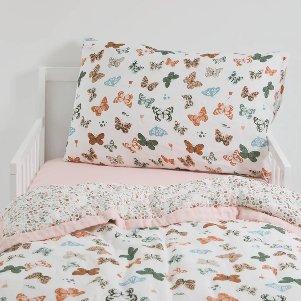 Little Unicorn Cotton Muslin Toddler Bedding 3 Piece Set - Butterflies