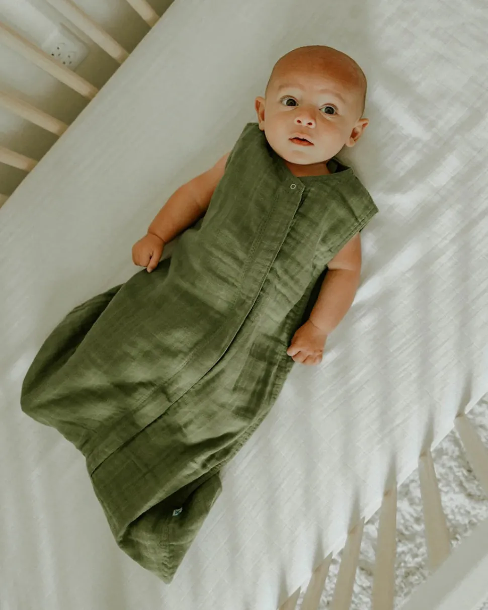 Little Unicorn Cotton Muslin Sleep Bag, Small - Fern