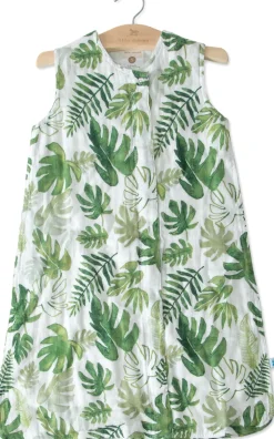 Little Unicorn Cotton Muslin Sleep Bag, Medium - Tropical Leaf