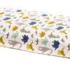 Little Unicorn Cotton Muslin Fitted Sheet - Dino Friends