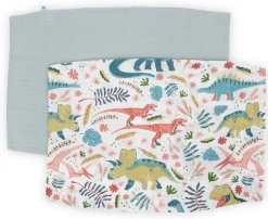 Little Unicorn Cotton Muslin Toddler Pillowcase, 2 Pack - Boho Dino