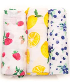 Little Unicorn Cotton Muslin Swaddle 3-Pack - Berry Lemonade