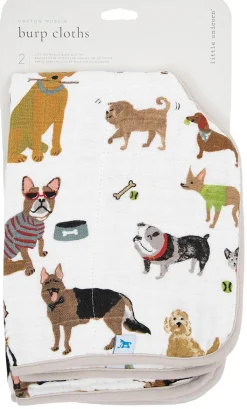 Little Unicorn Cotton Muslin Burp Cloth 2 Pack - Woof
