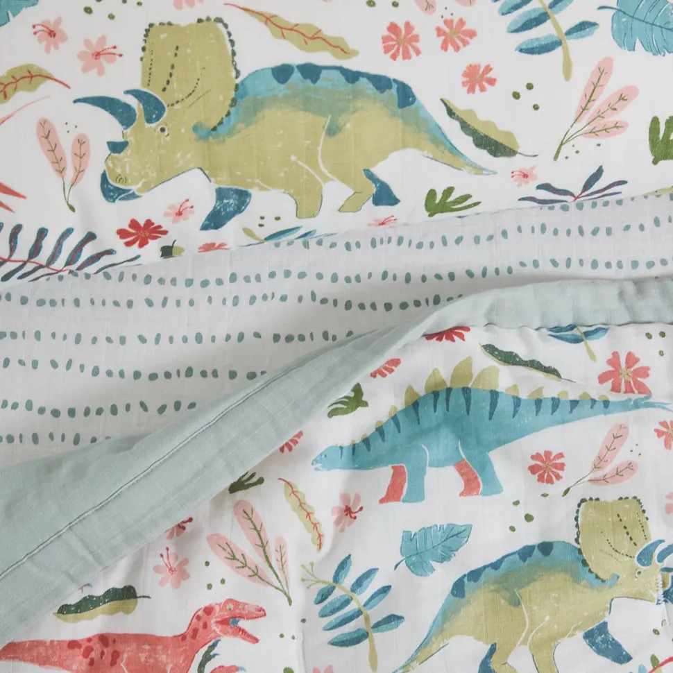 Little Unicorn Cotton Muslin Toddler Bedding 3 Piece Set - Boho Dino