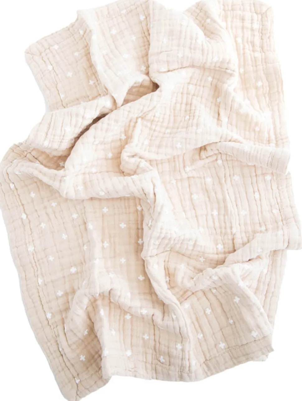 Little Unicorn Cotton Muslin Baby Blanket - Taupe Cross