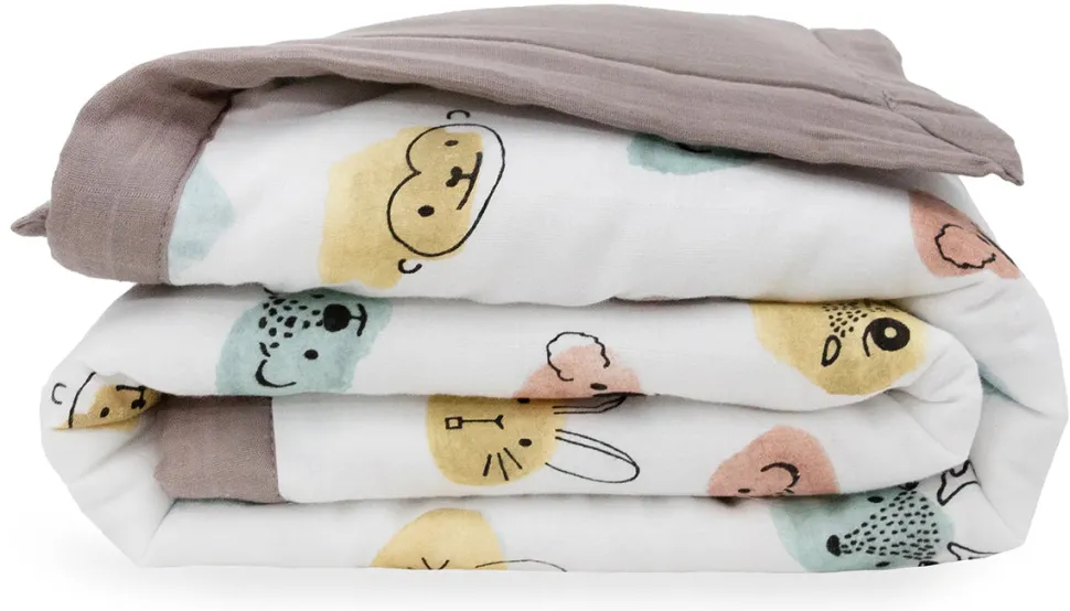 Little Unicorn Cotton Muslin Toddler Comforter - Watercolor Critters