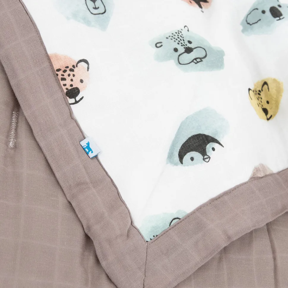 Little Unicorn Cotton Muslin Toddler Comforter - Watercolor Critters