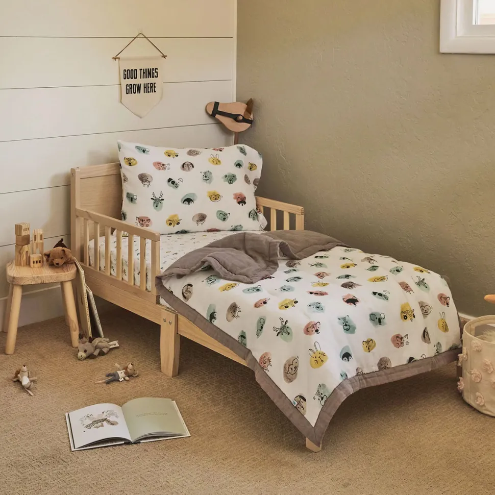 Little Unicorn Cotton Muslin Toddler Comforter - Watercolor Critters
