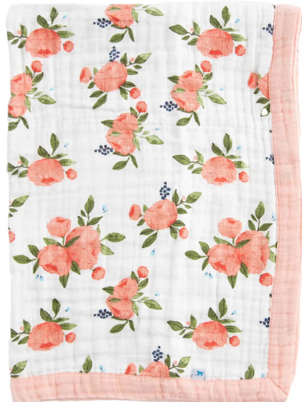 Little Unicorn Cotton Muslin Baby Blanket - Watercolor Roses