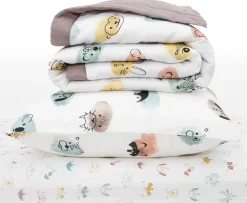 Little Unicorn Cotton Muslin Toddler Bedding 3 Piece Set - Watercolor Critters