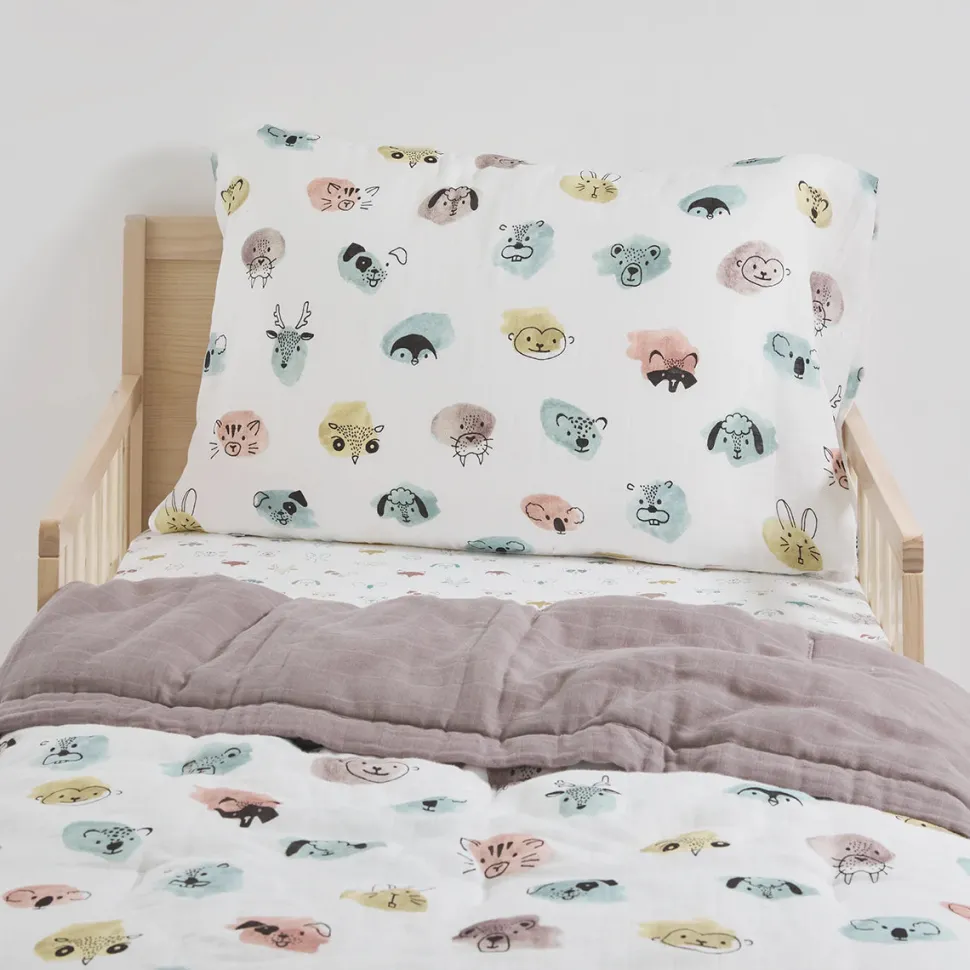 Little Unicorn Cotton Muslin Toddler Bedding 3 Piece Set - Watercolor Critters