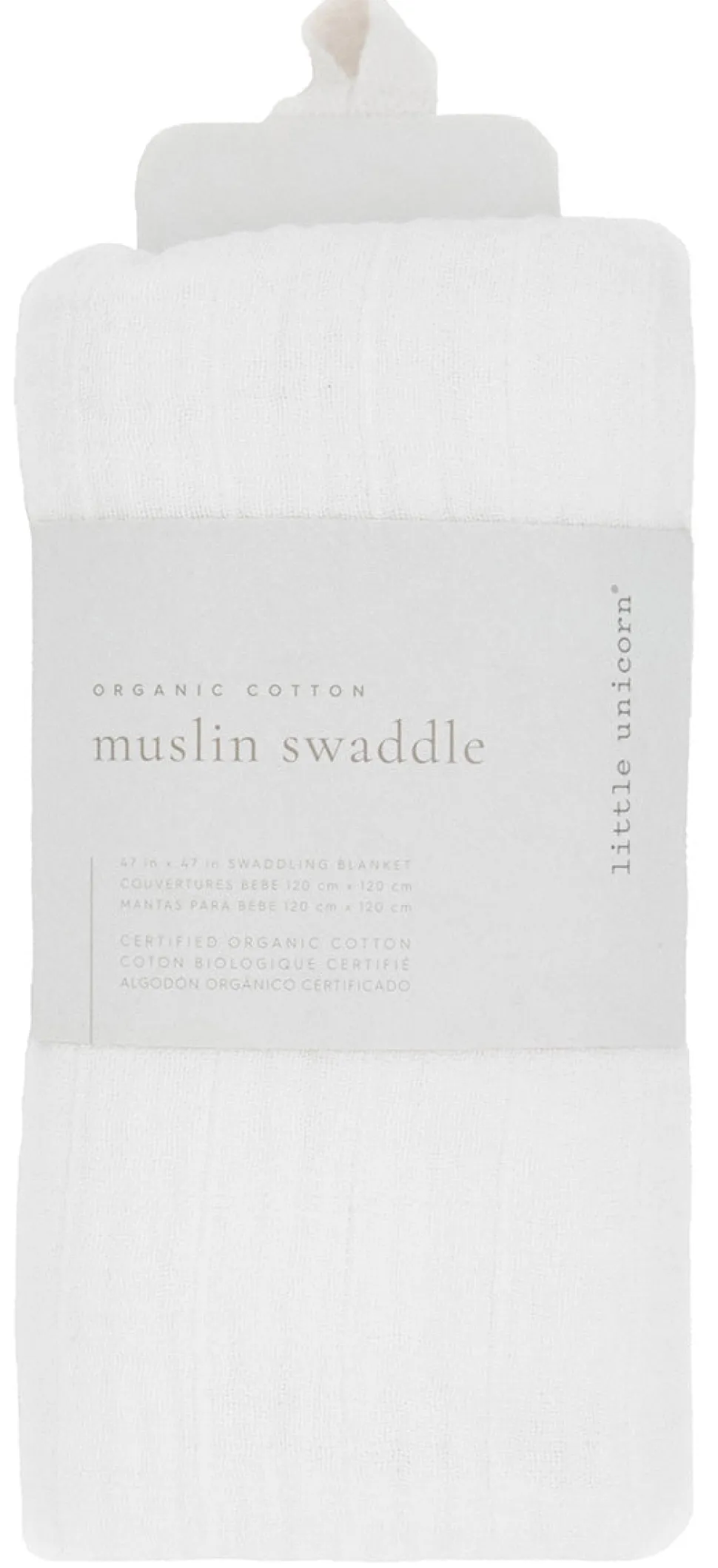 Little Unicorn Organic Cotton Muslin Swaddle Blanket - White