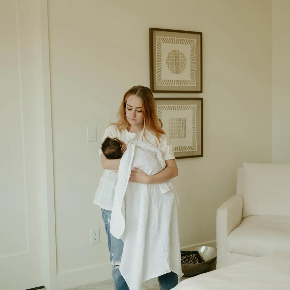 Little Unicorn Organic Cotton Muslin Swaddle Blanket - White